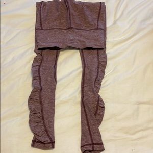 Lululemon maroon leggings with collected ankle